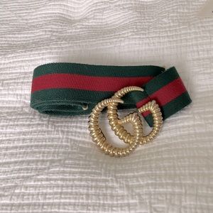Gucci Red and Green Elastic belt